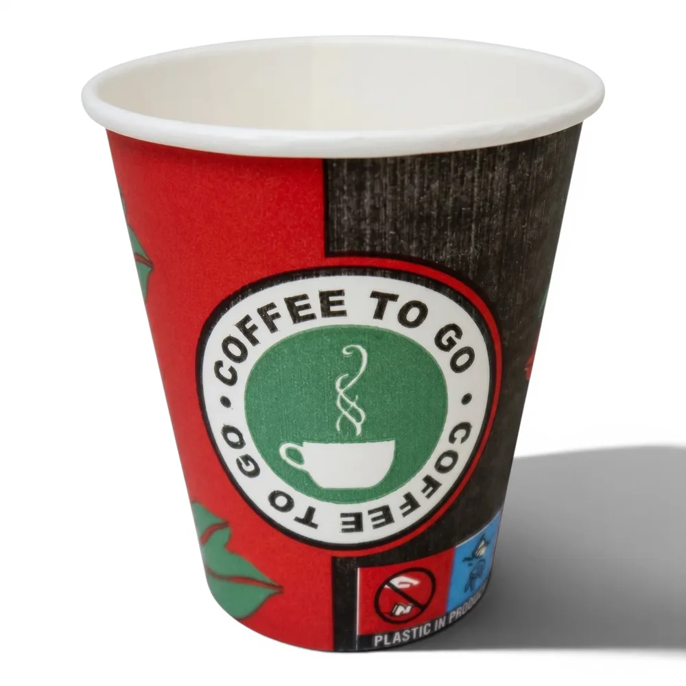 8 oz kartonnen beker met Coffee To Go-print