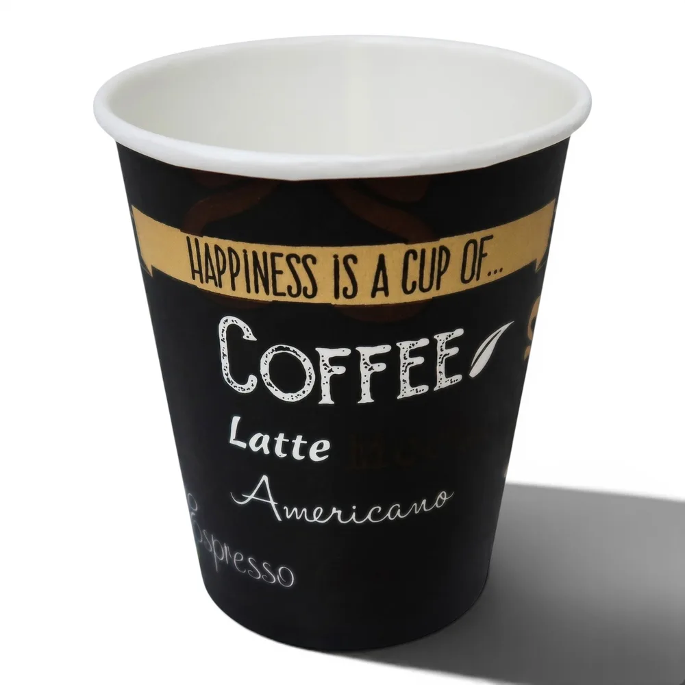 7 oz kartonnen beker met koffieprint