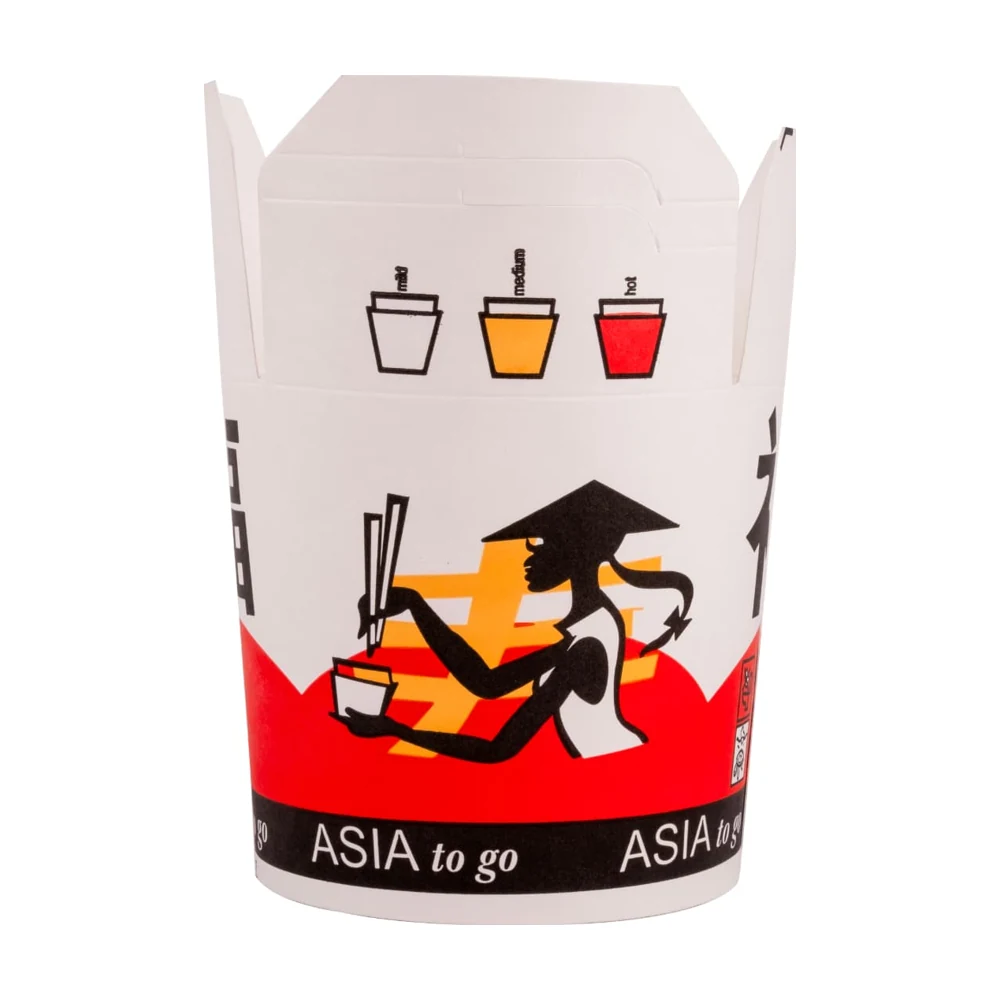 Wit-rood-zwarte ASIA to go takeawaybox