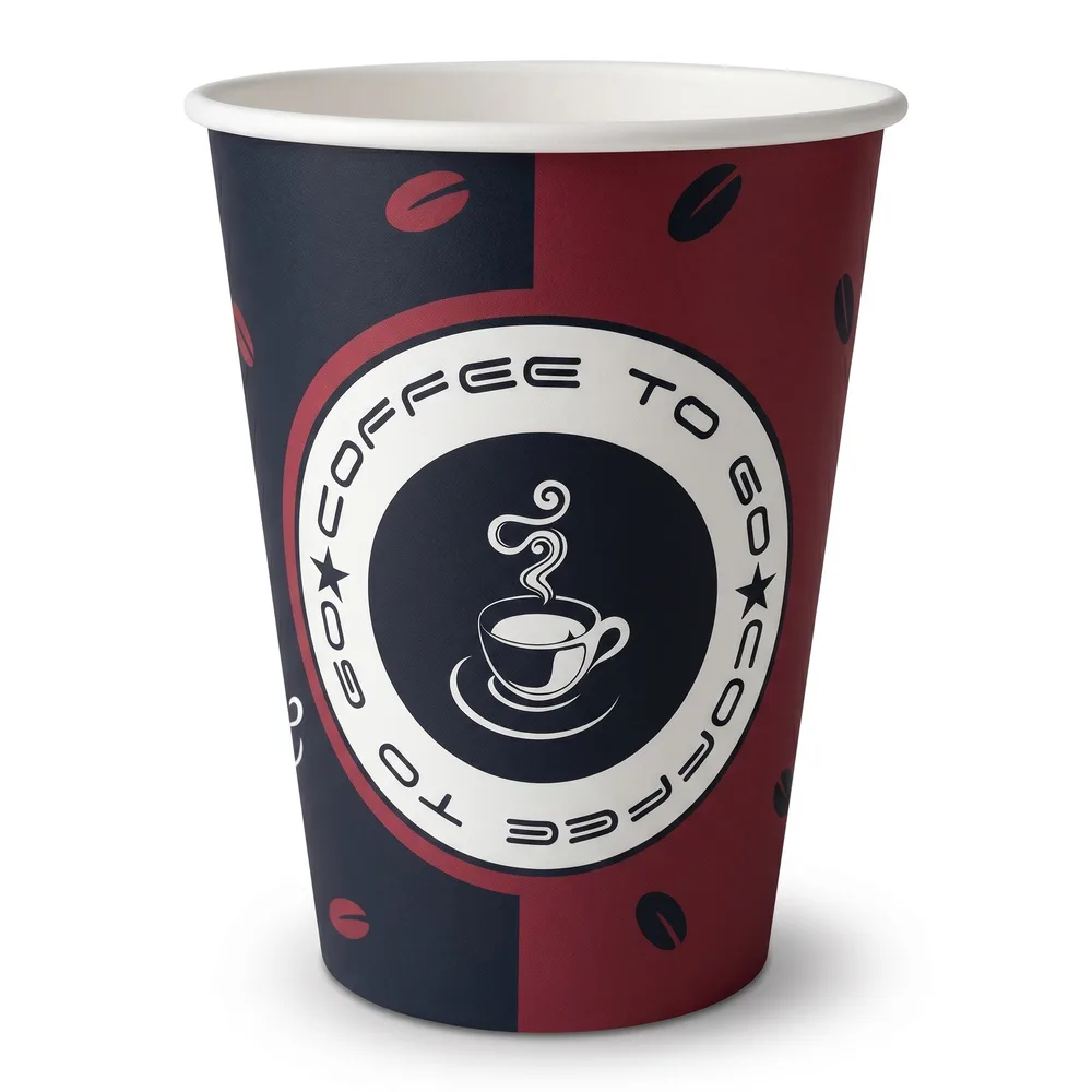 12 oz kartonnen beker met Coffee To Go-print